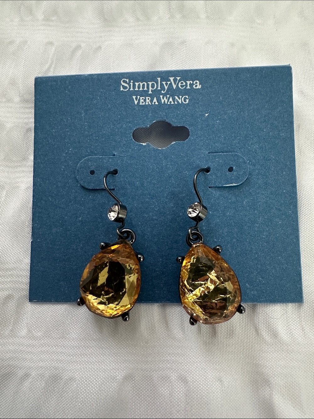 Simply Vera Vera Wang Yellow Teardrop Crystal Drop Earrings